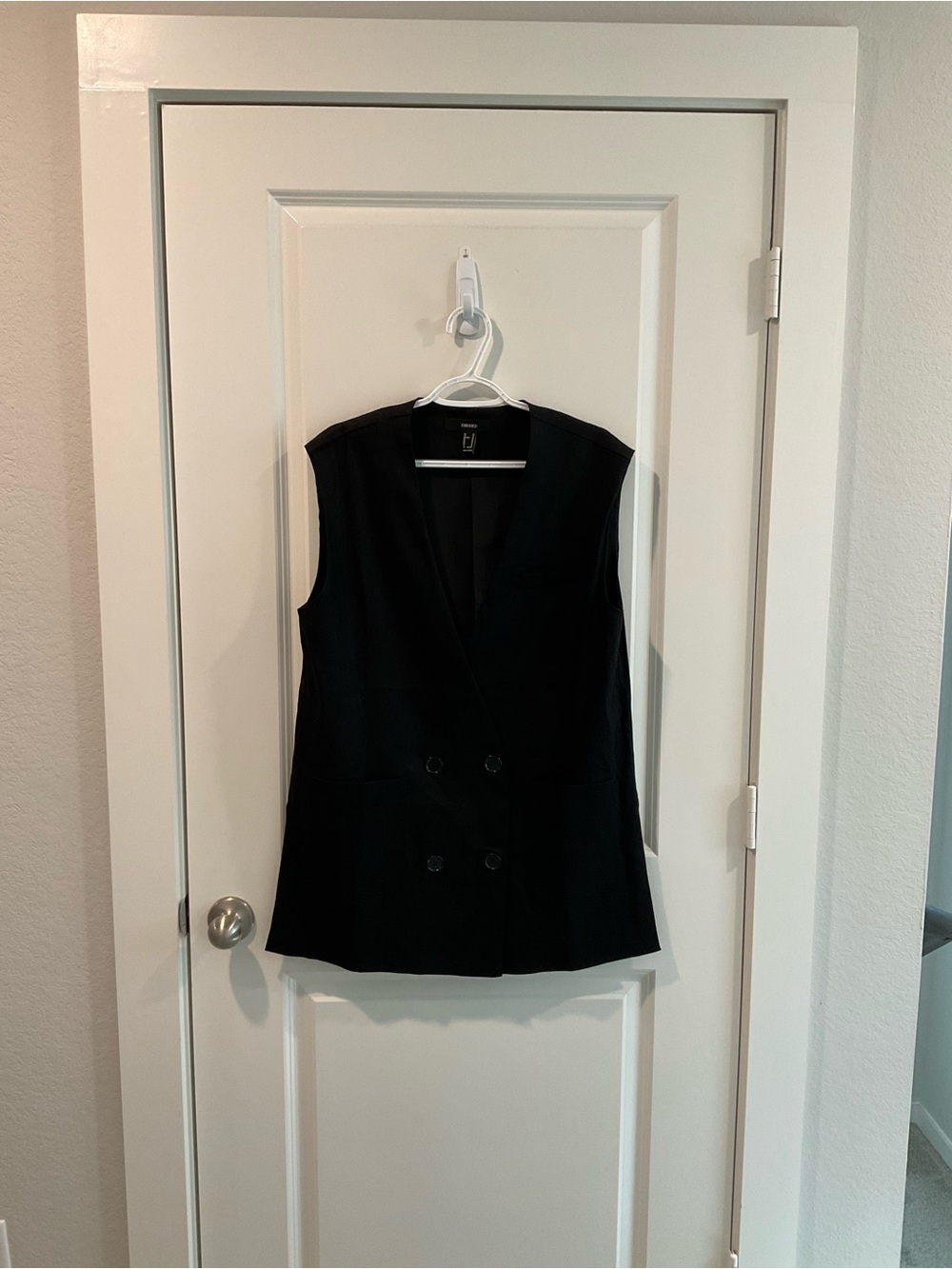 Forever 21 Black Sleeveless Double-Breasted Vest / Dress